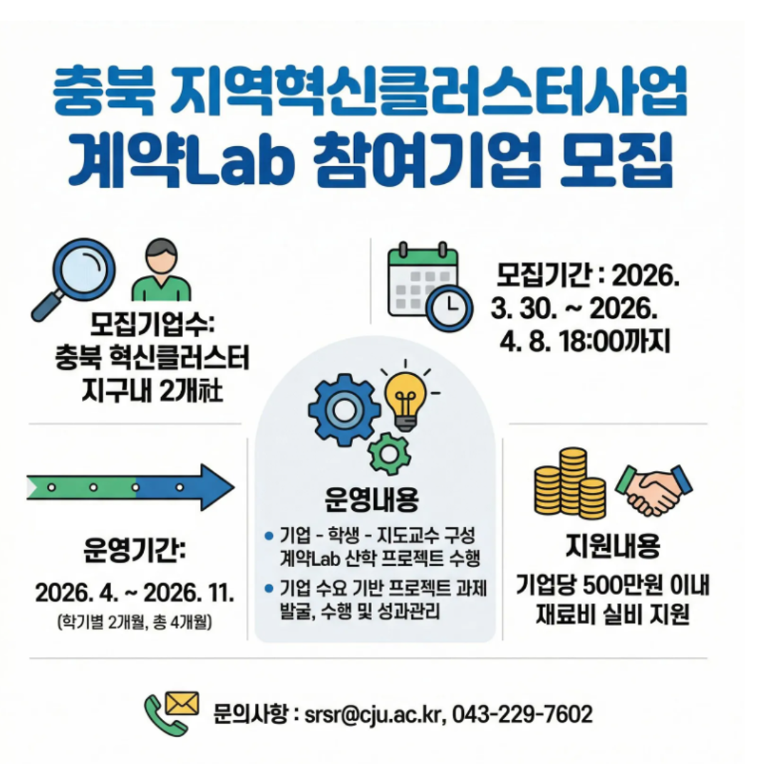 2026년 지역혁신클러스터(비R&D)사업 참여 기업 모집 공고 1번째 파일 - 자세한 내용은 본문 참조