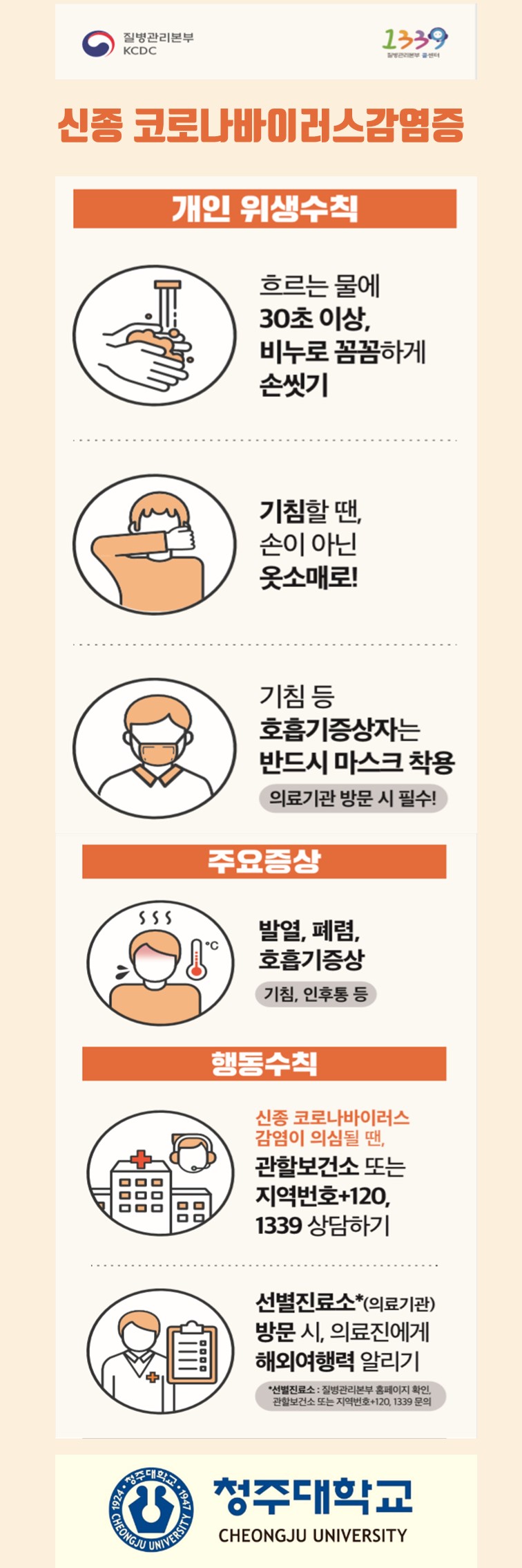 신종코로나바이러스 관련 예방수칙 및 조치사항 안내(한국어)