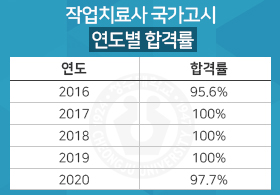 작업치료사 국가고시 연도별 합격률